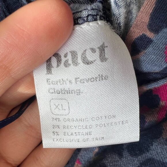 Pact Sz XL Leopard Jumpsuit Animal Print Organic Cotton Sustainable Straight Leg - Picture 11 of 12